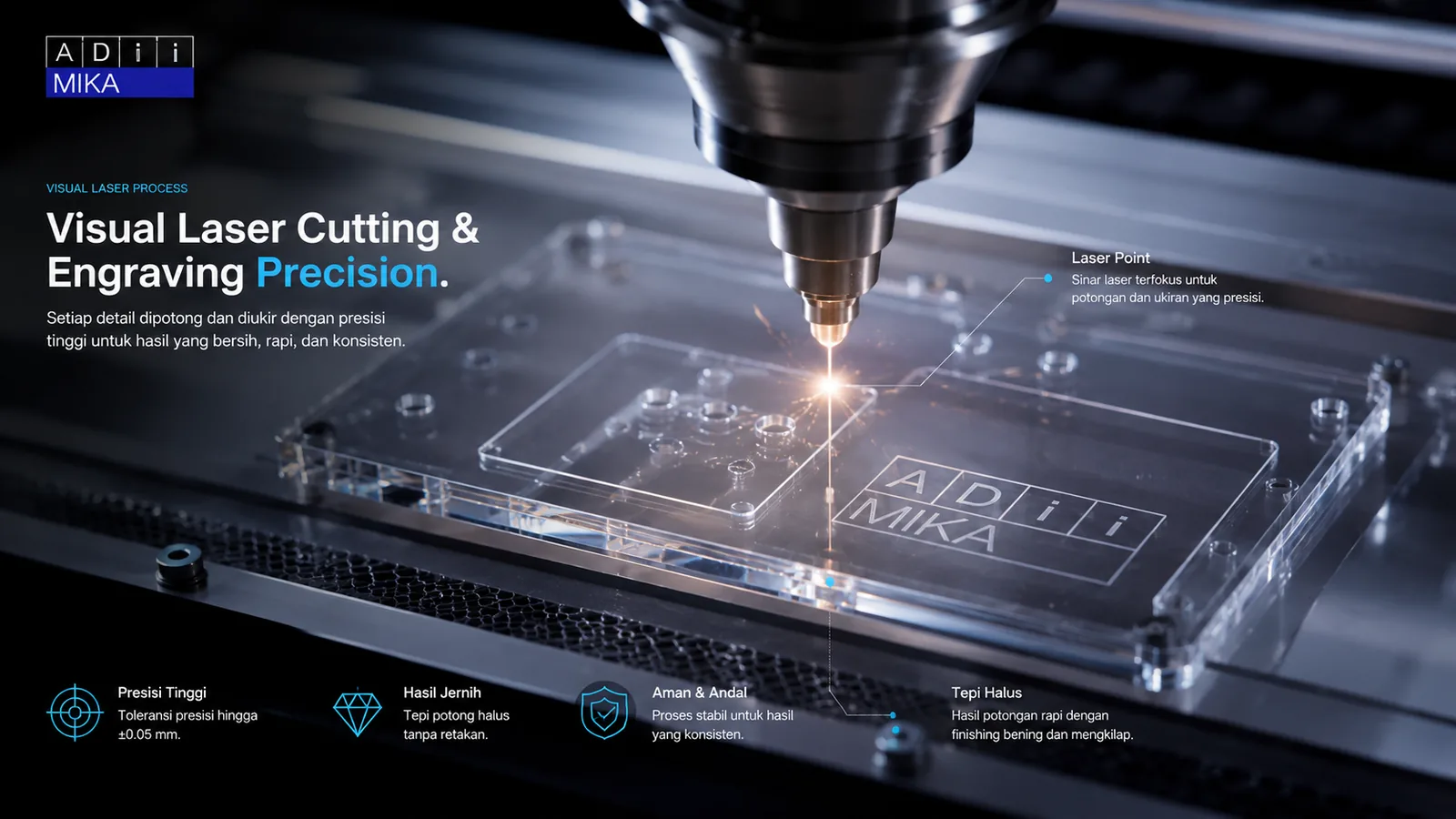 Laser cutting dan engraving akrilik presisi