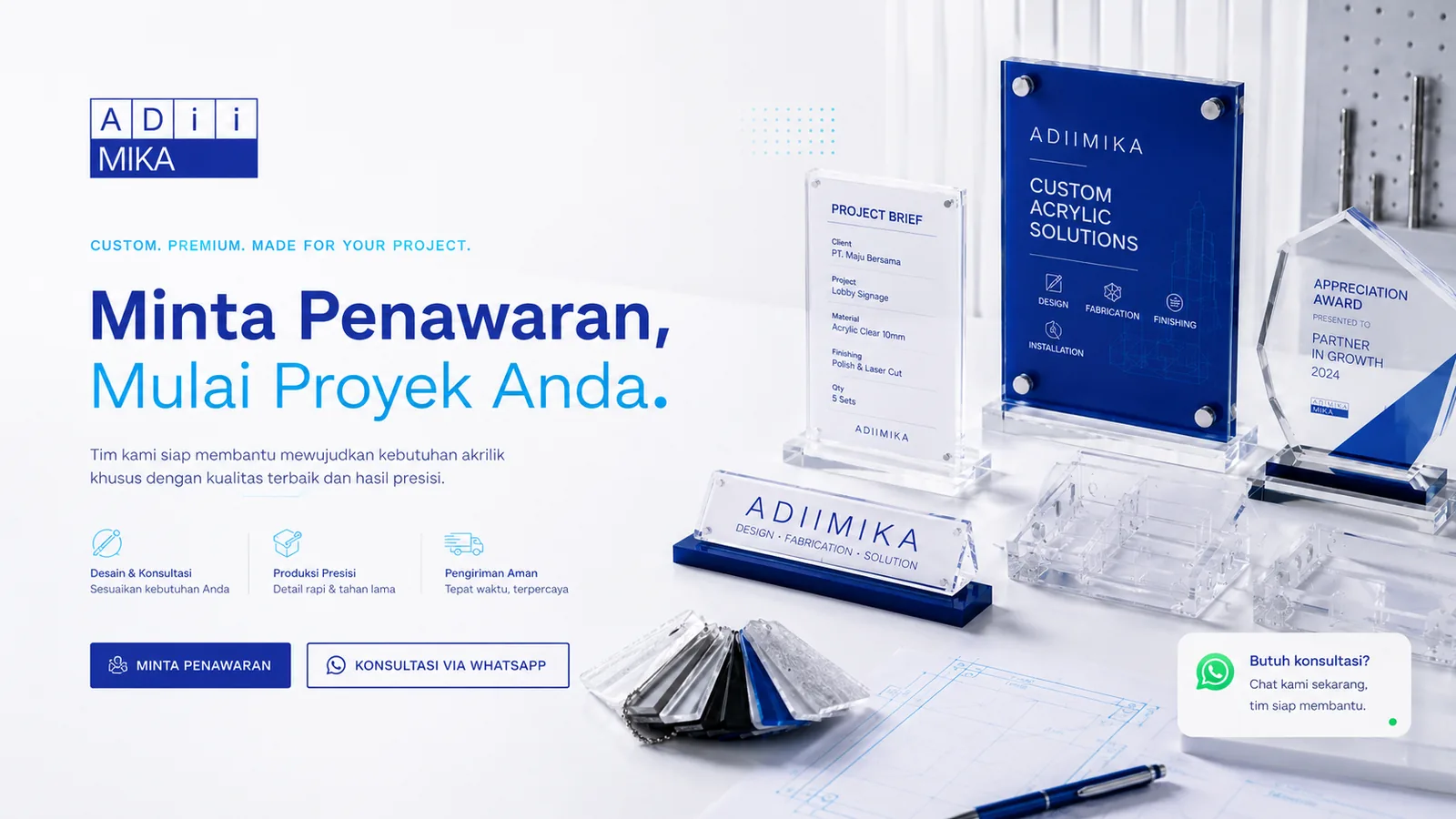 Minta penawaran produksi akrilik custom Adiimika