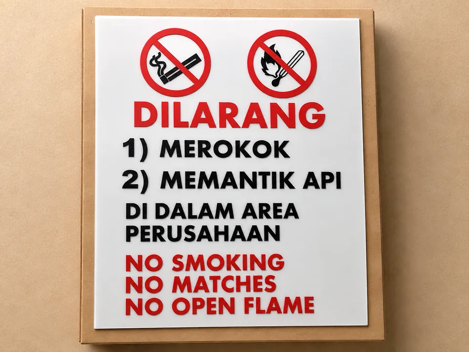 Project corporate no smoking sign