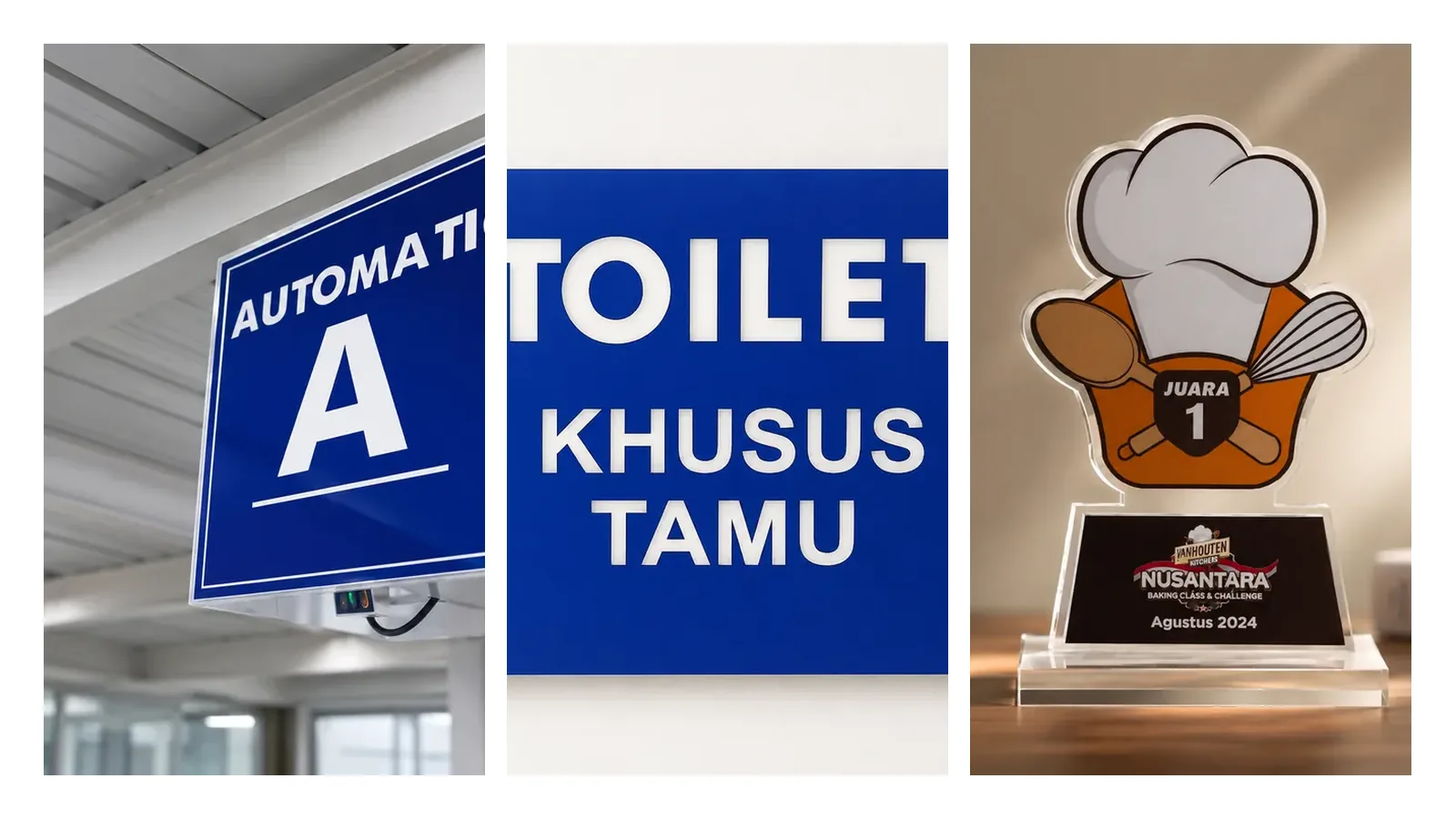 Related capability project corporate Adiimika meliputi office signage plakat dan trophy