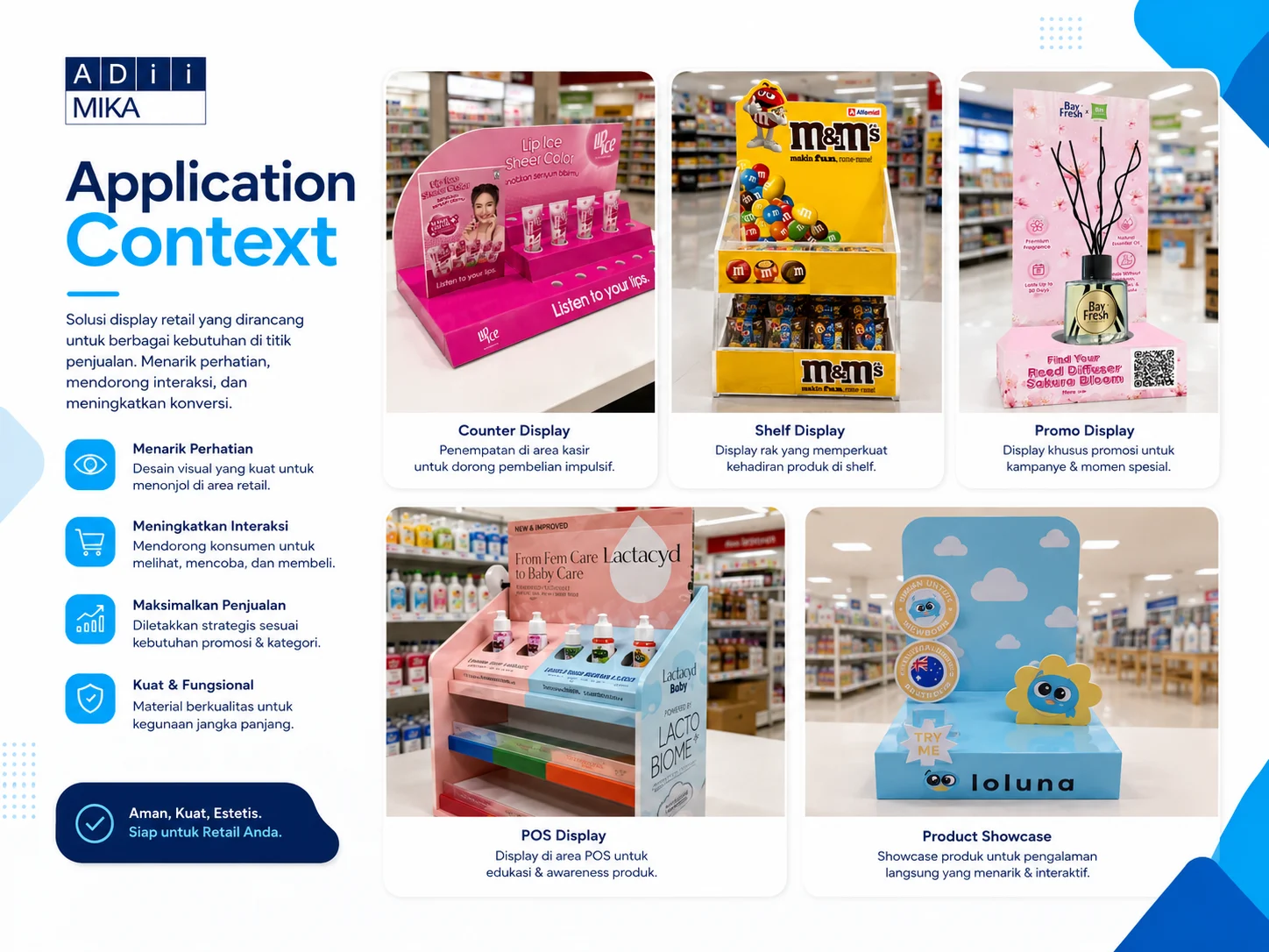 Application context retail display Adiimika