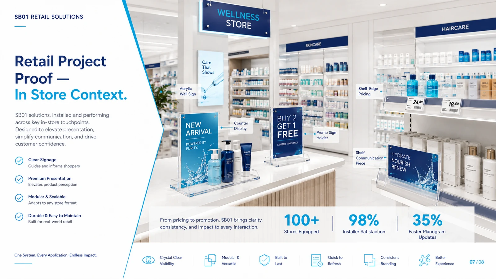 Bukti project retail Adiimika dalam konteks penggunaan display di dalam toko