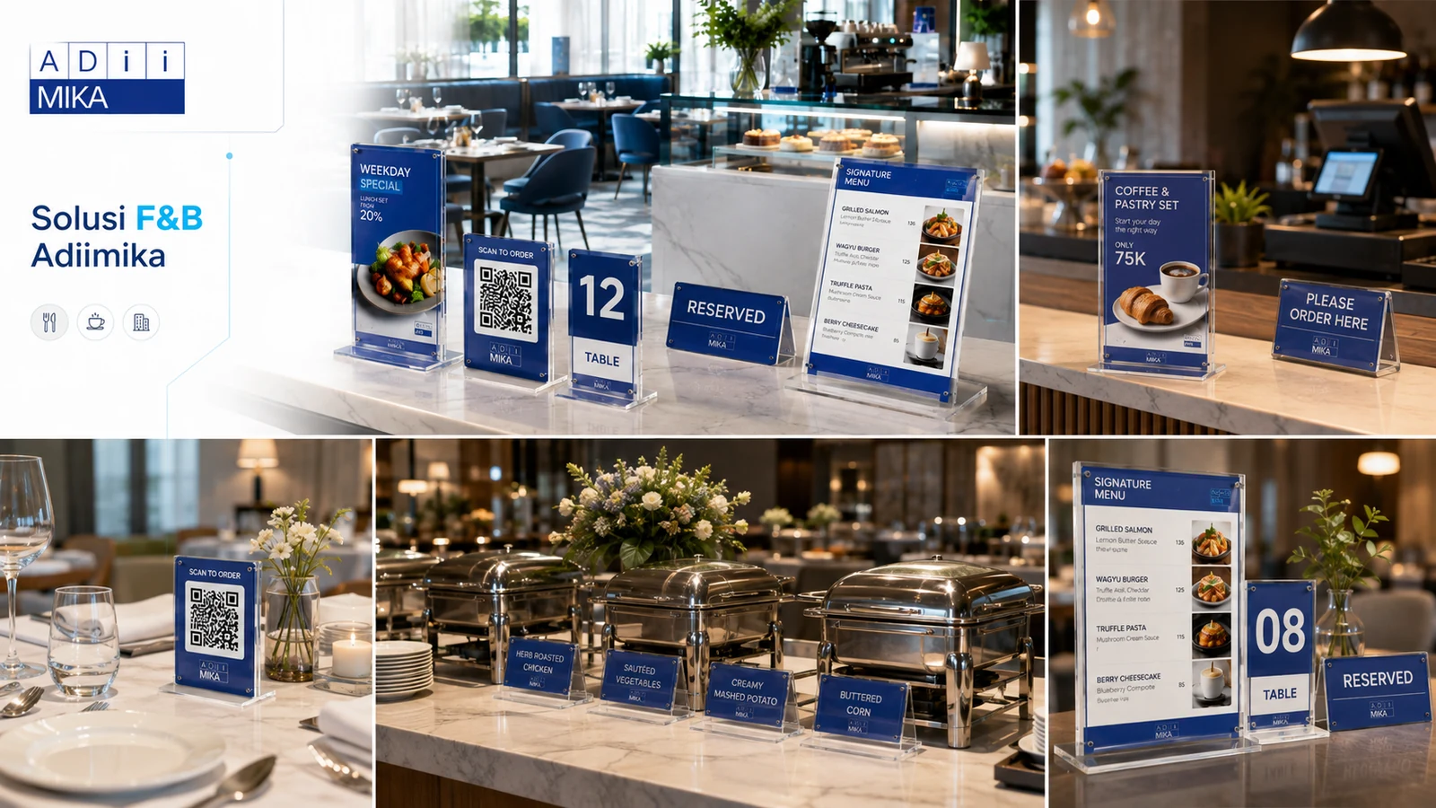 Project proof solusi akrilik F&B Adiimika dalam konteks restaurant cafe dan hospitality