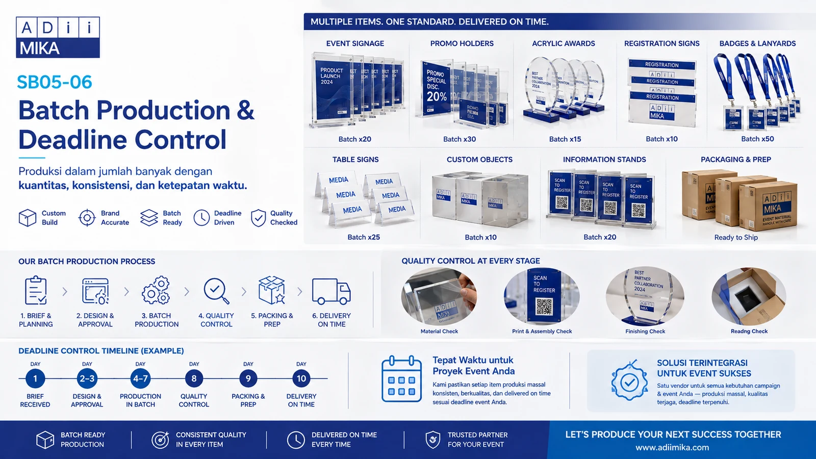 Batch production dan deadline control Adiimika untuk campaign activation dan event project