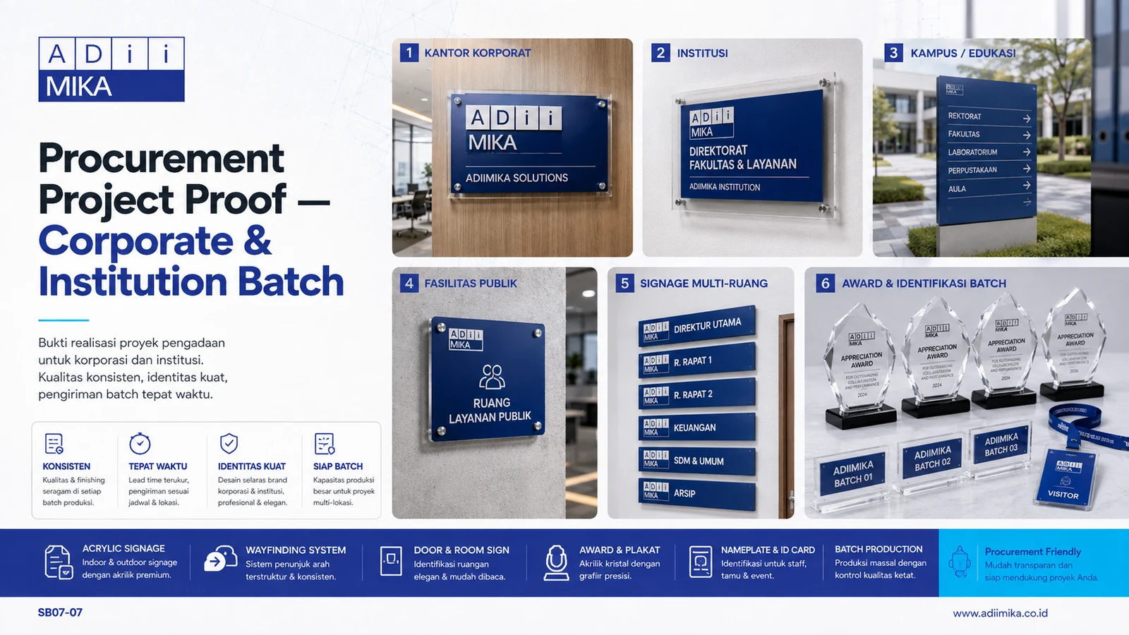Procurement project proof Adiimika untuk corporate institution dan batch production