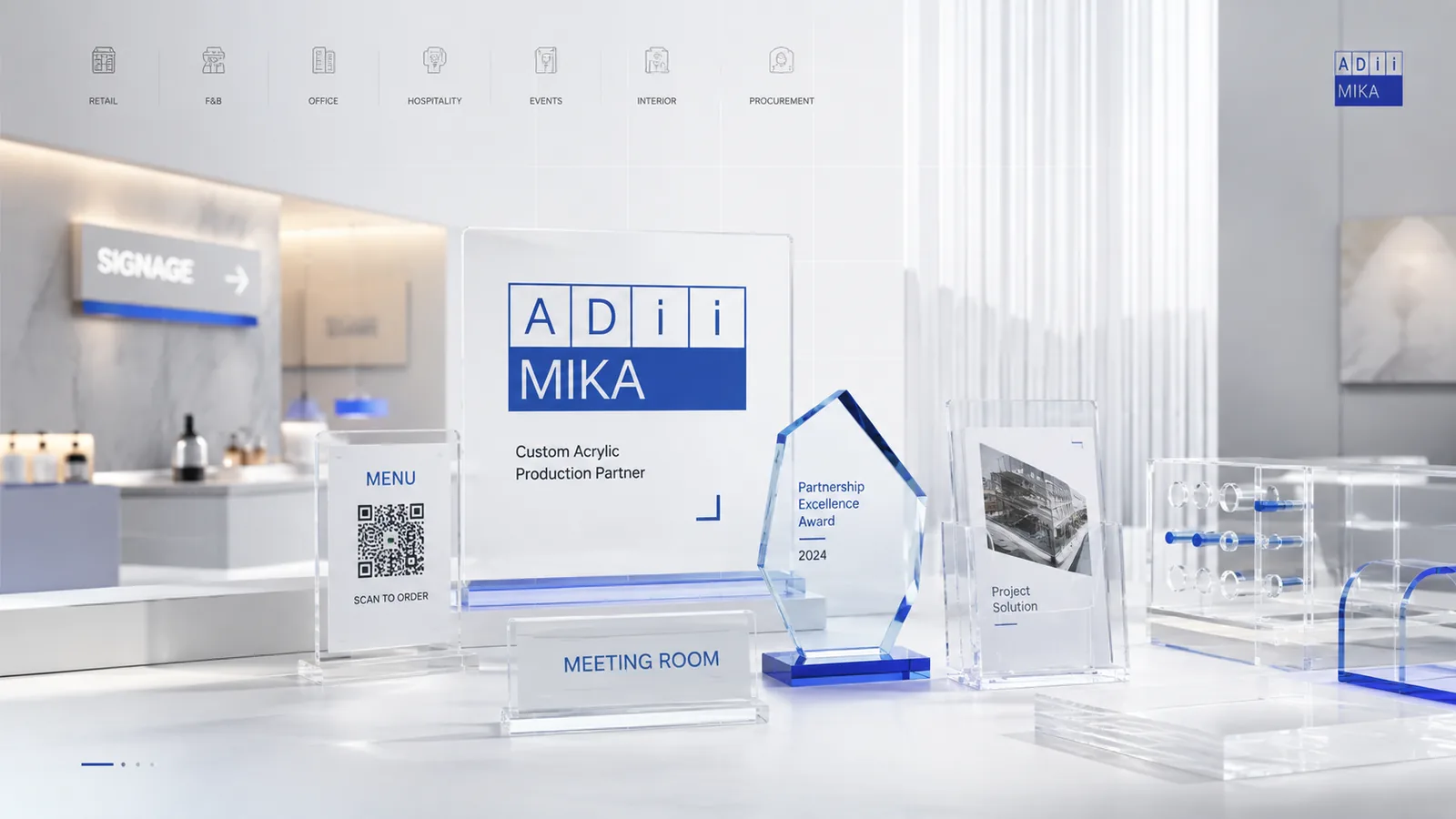 Solusi bisnis Adiimika sebagai partner produksi akrilik custom untuk kebutuhan B2B